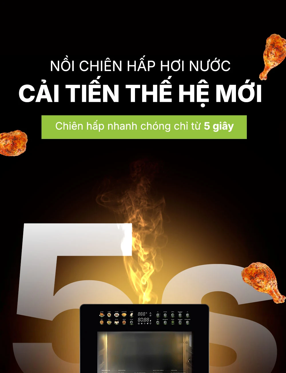 Nồi chiên hấp hơi nước Habibullet Vitasteam FHB18 PLUS BH245145 5